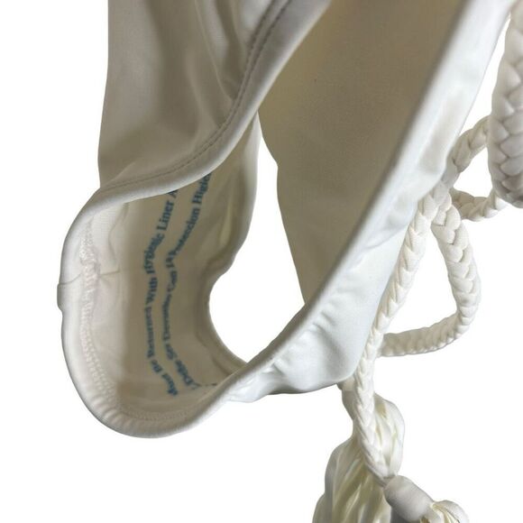 NWT Shade & Shore Braid Detail Extra High Leg One Piece Off White Swimsuit M - Picture 3 of 8